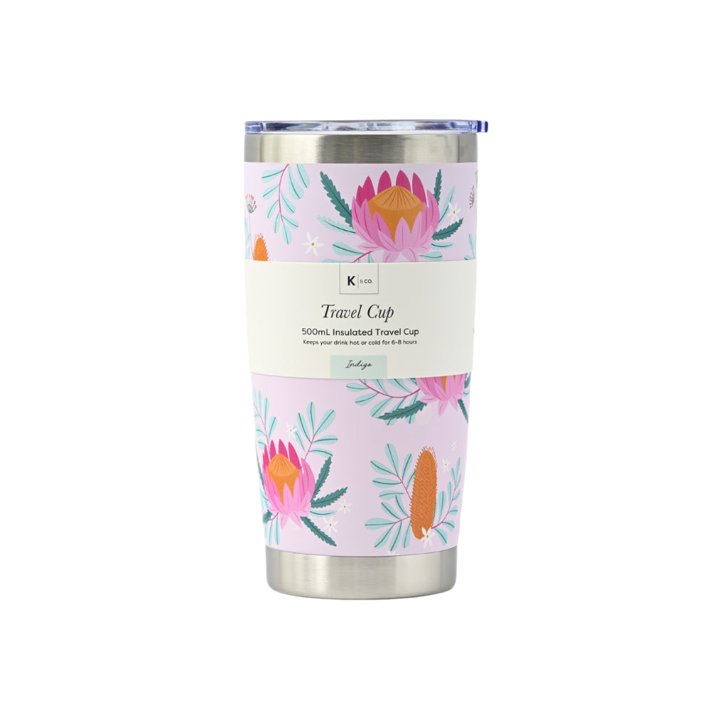 Indigo Series Insulated Coffee Cup - PINK PROTEA
